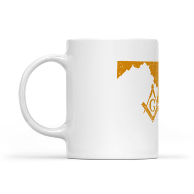 Maryland square & compass freemason symbol state map - White Mug