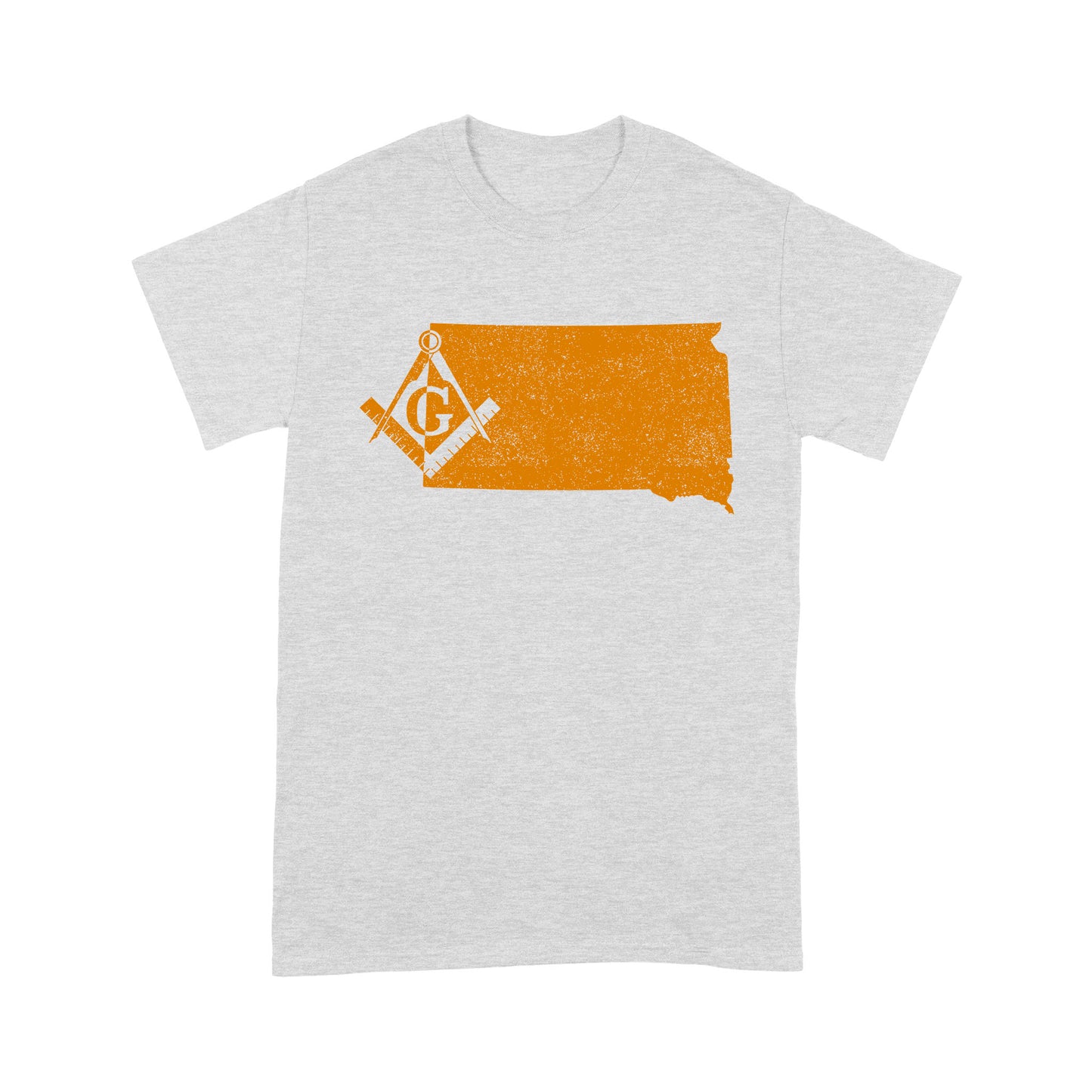 South Dakota Freemason State Map Square & Compass Symbol - T Shirt