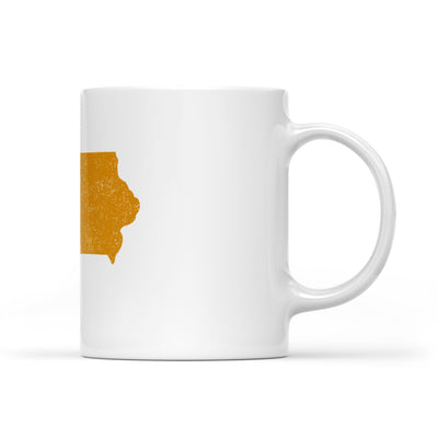 Iowa square & compass freemason symbol state map - White Mug