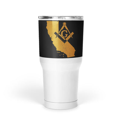 California Square & Compass Freemason symbol state map - Large Tumbler