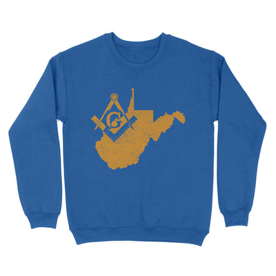 West Virginia Freemason State Map Square & Compass Symbol - Sweatshirt