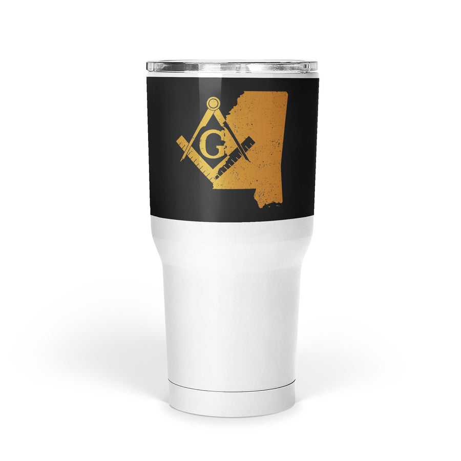 Mississippi Square & Compass Freemason symbol state map - Large Tumbler