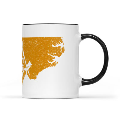 North Carolina square & compass freemason symbol state map - Accent Mug