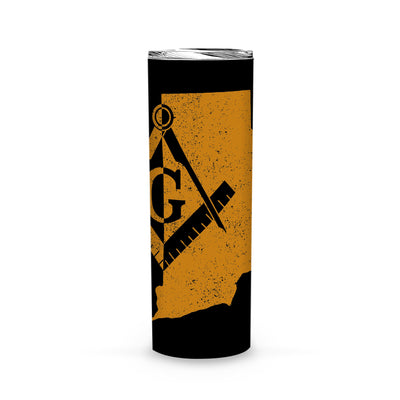 Rhode Island Square & Compass Freemason symbol state map -Skinny Tumbler