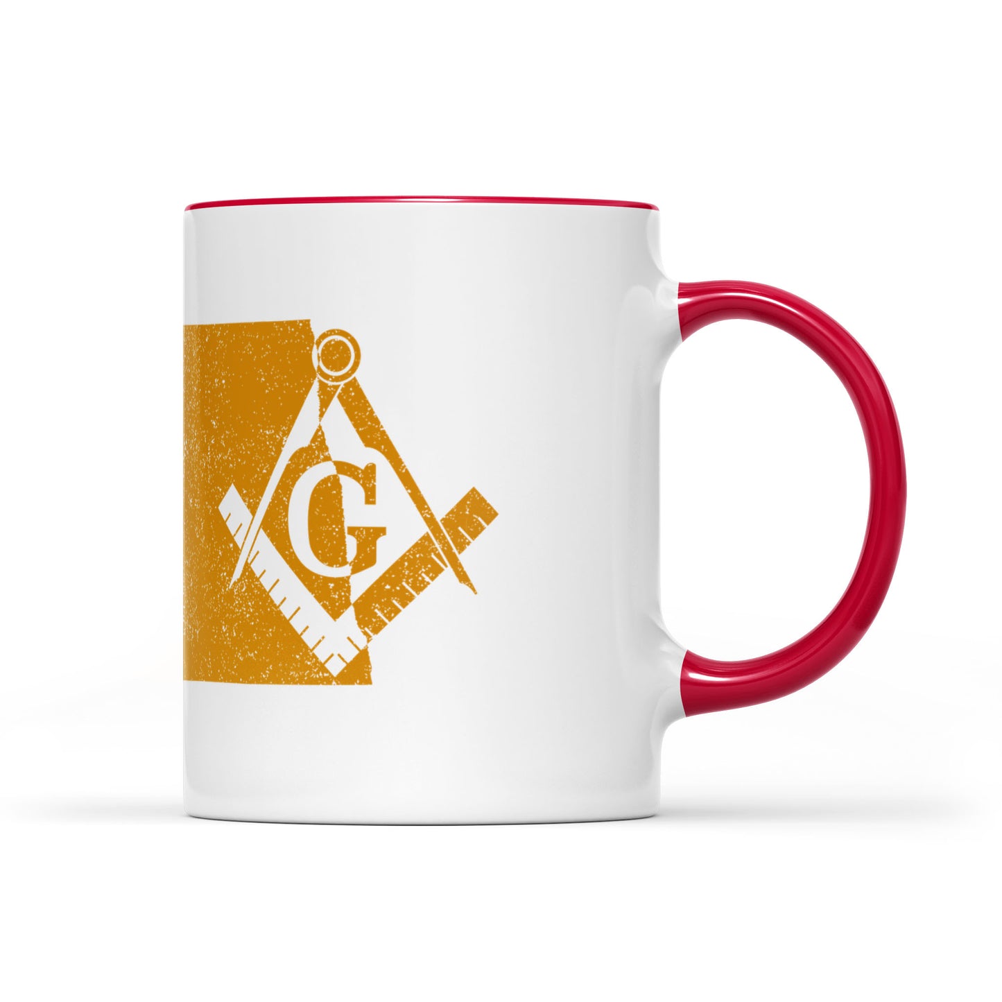 North Dakota square & compass freemason symbol state map - Accent Mug