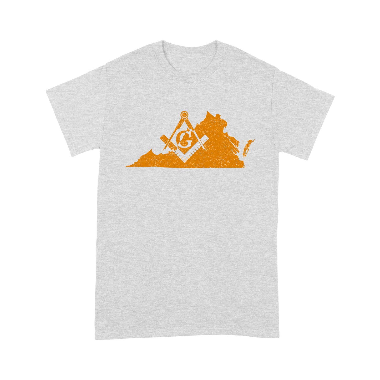 Virginia Freemason State Map Square & Compass Symbol - T Shirt