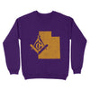 Utah Freemason State Map Square & Compass Symbol - Sweatshirt