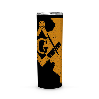 Illinois Square & Compass Freemason symbol state map -Skinny Tumbler