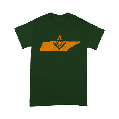 Tennessee Freemason State Map Square & Compass Symbol - T Shirt