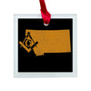 Montana square & compass freemason symbol state map - Glass Square Ornament