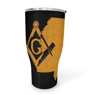 Mississippi Square & Compass Freemason symbol state map - 30oz Fat Tumbler