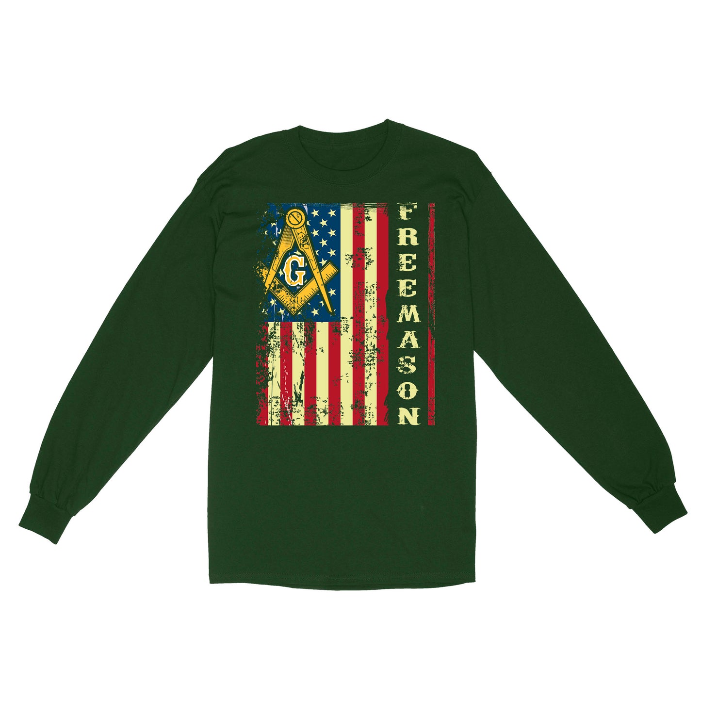 American Flag Freemason - Long Sleeve