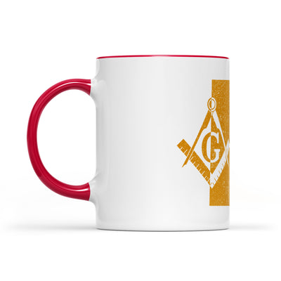 Utah square & compass freemason symbol state map - Accent Mug