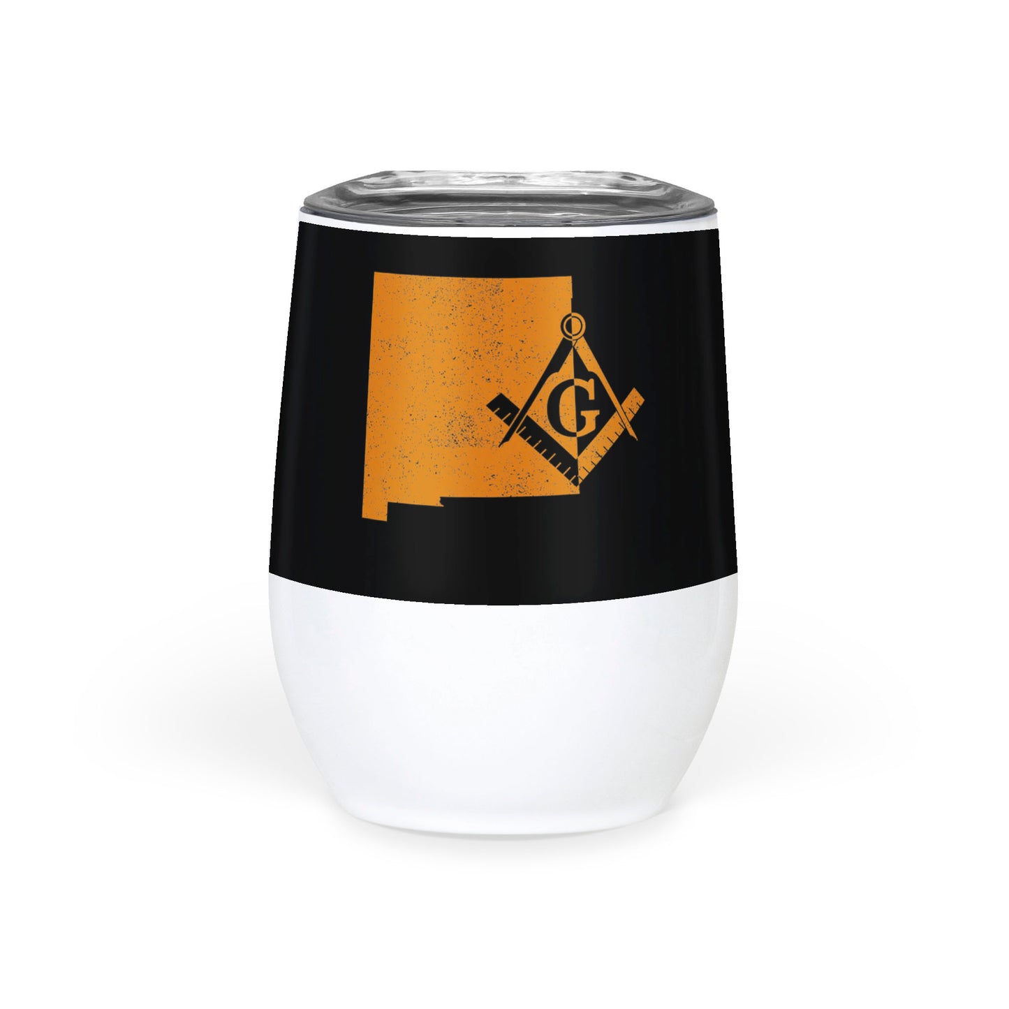 New Mexico Square & Compass Freemason symbol state map - Wine Tumbler