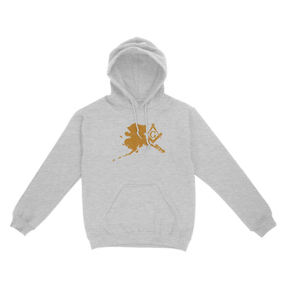 Alaska Freemason State Map Square & Compass - Hoodie