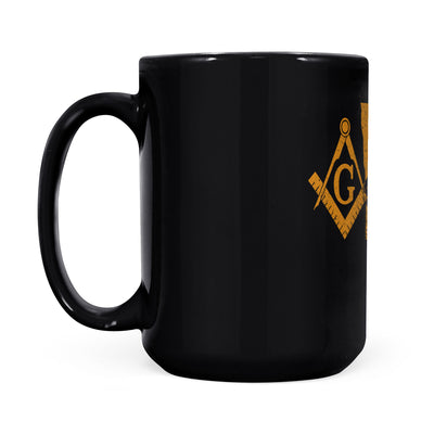 Minnesota square & compass freemason symbol state map - Black Mug