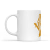 Rhode Island square & compass freemason symbol state map - White Mug