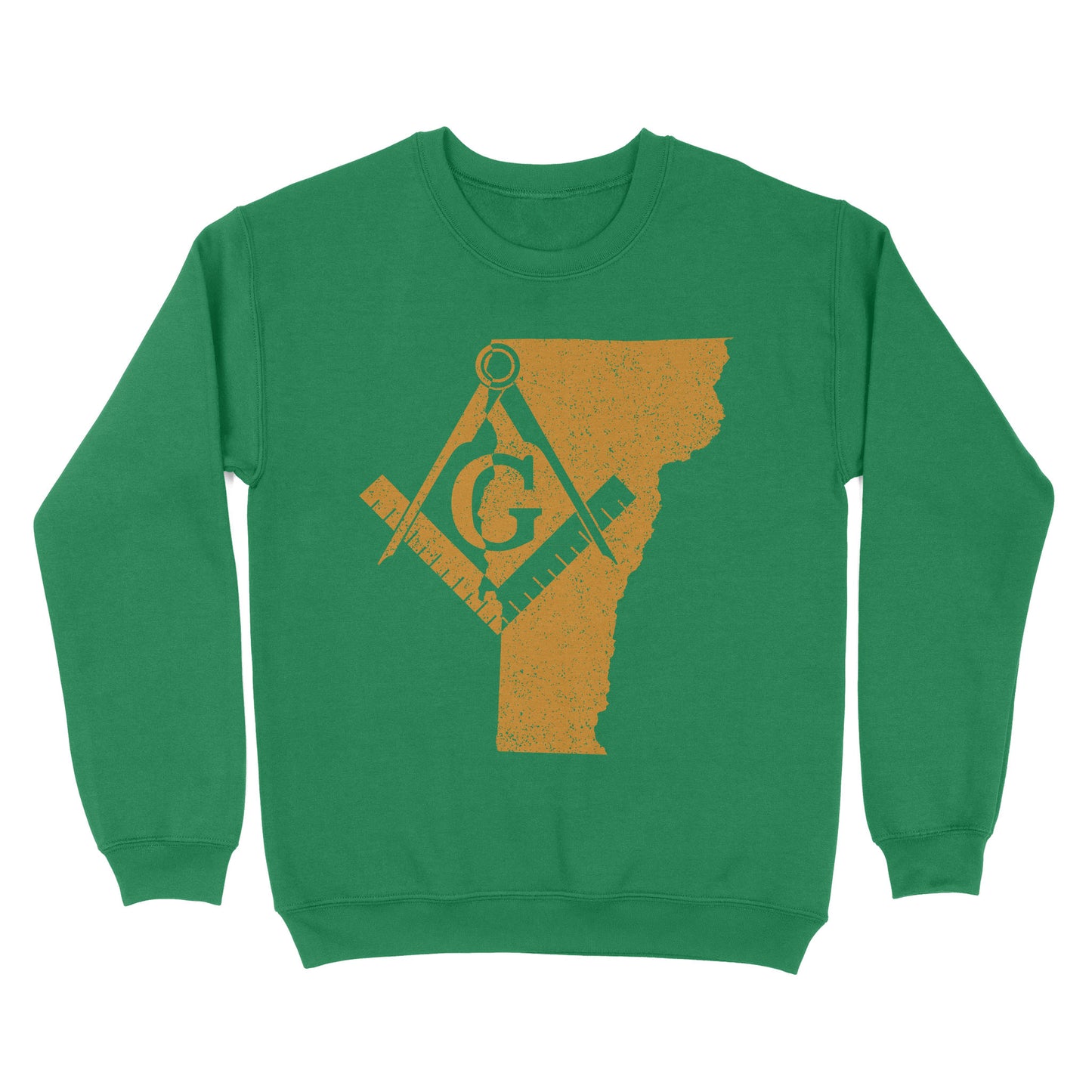 Vermont Freemason State Map Square & Compass Symbol - Sweatshirt