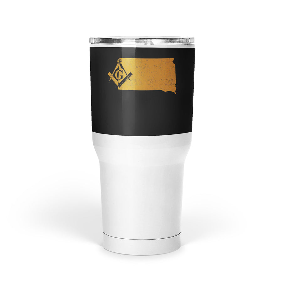 South Dakota Square & Compass Freemason symbol state map - Large Tumbler