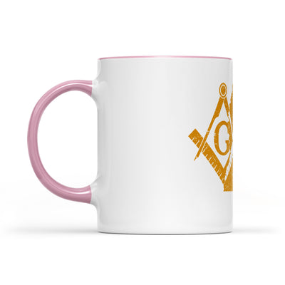 Mississippi square & compass freemason symbol state map - Accent Mug