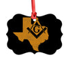 Texas square & compass freemason symbol state map - Medallion Aluminum Ornament