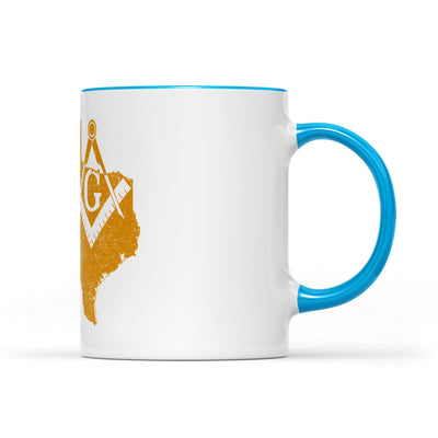 Texas square & compass freemason symbol state map - Accent Mug