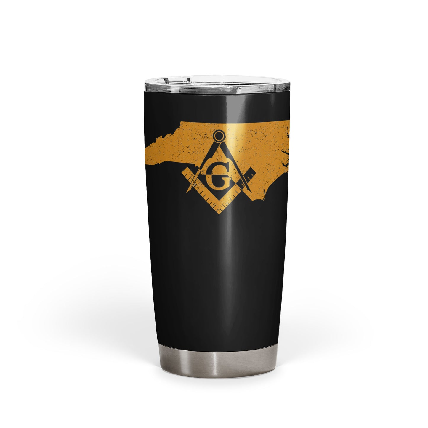 North Carolina Square & Compass Freemason symbol state map - 20oz Fat Tumbler