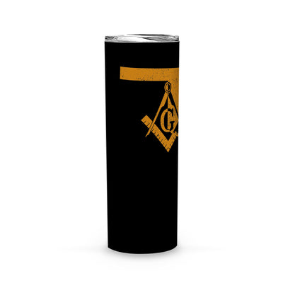 Oklahoma Square & Compass Freemason symbol state map -Skinny Tumbler