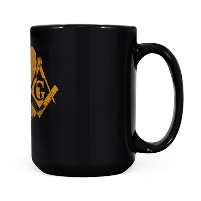 Maine square & compass freemason symbol state map - Black Mug