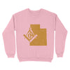 Utah Freemason State Map Square & Compass Symbol - Sweatshirt