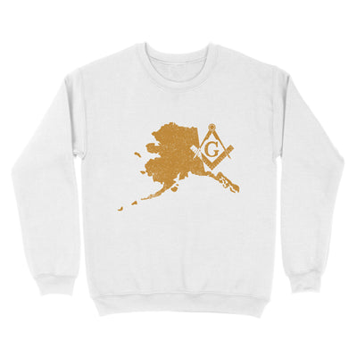 Alaska Freemason State Map Square & Compass Symbol - Sweatshirt