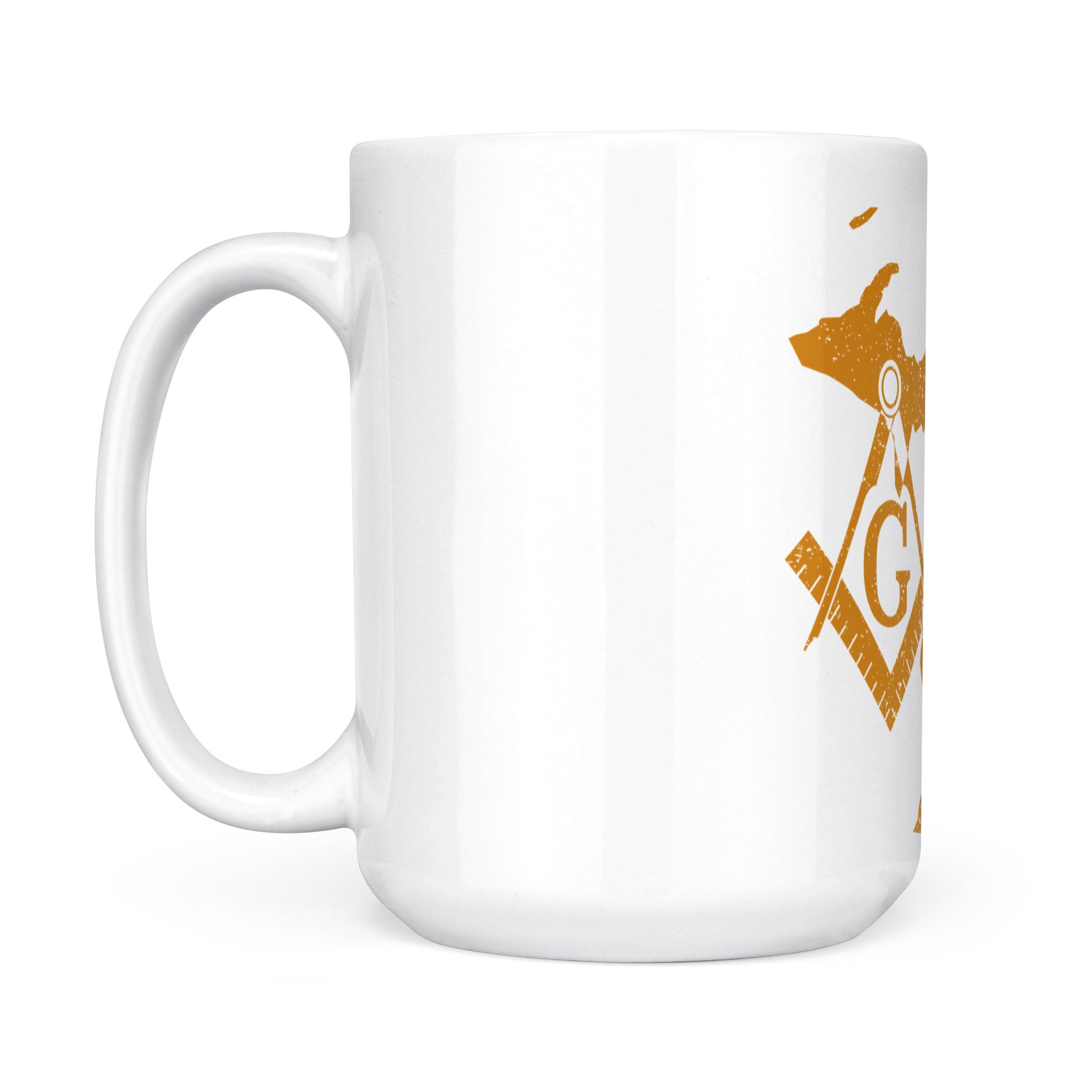 Michigan square & compass freemason symbol state map - White Mug ...