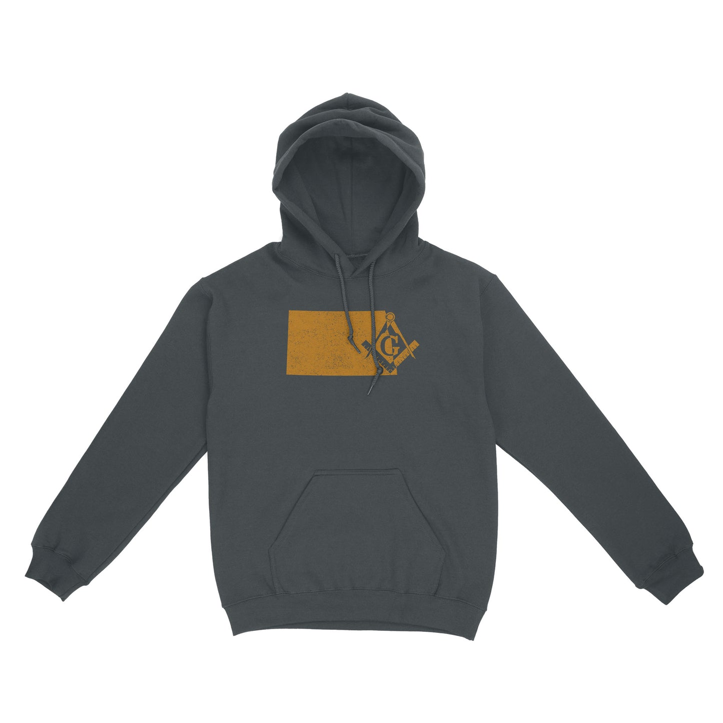 North Dakota Freemason State Map Square & Compass Symbol - Hoodie