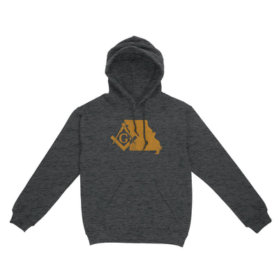 Missouri Freemason State Map Square & Compass Symbol - Hoodie