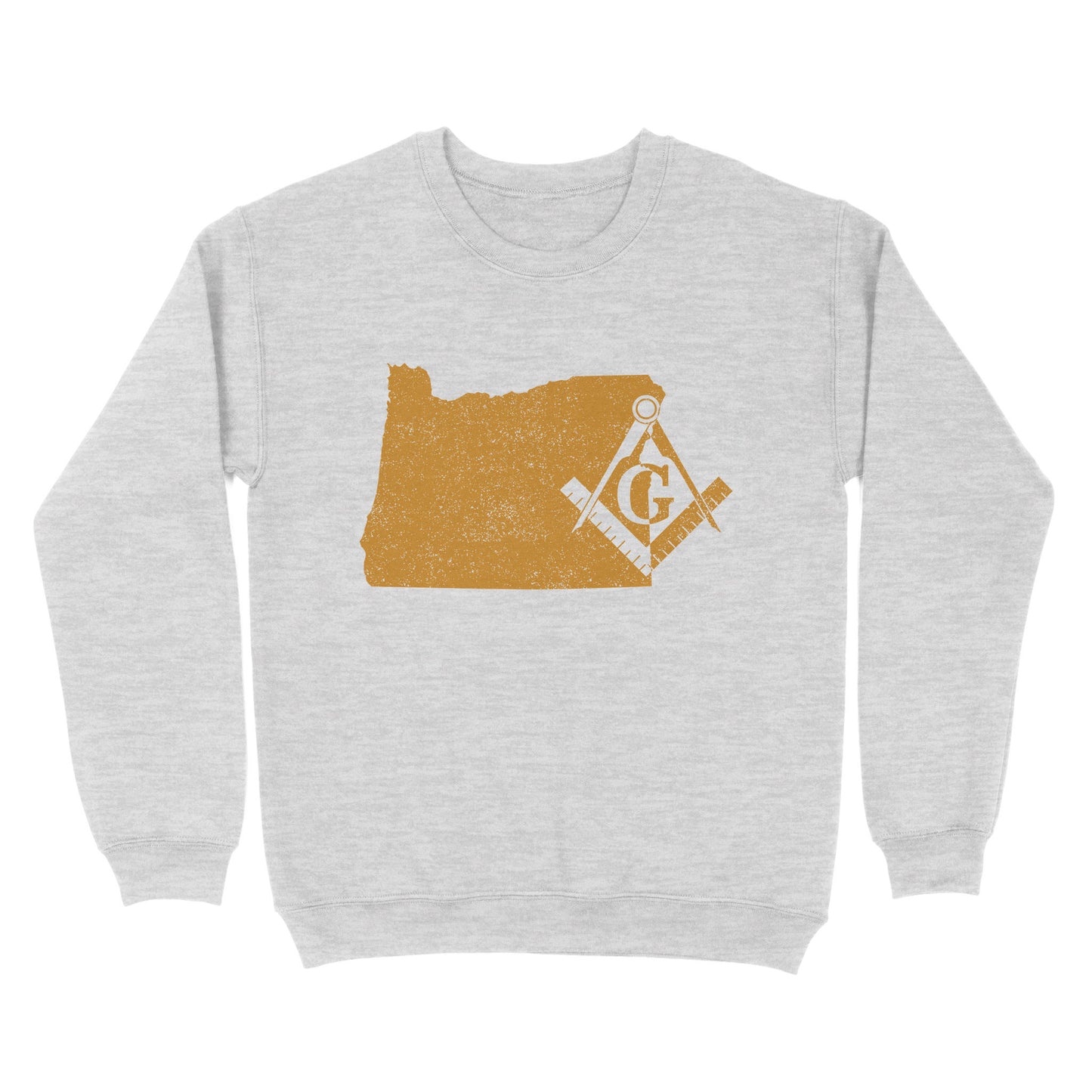 Oregon Freemason State Map Square & Compass Symbol - Sweatshirt