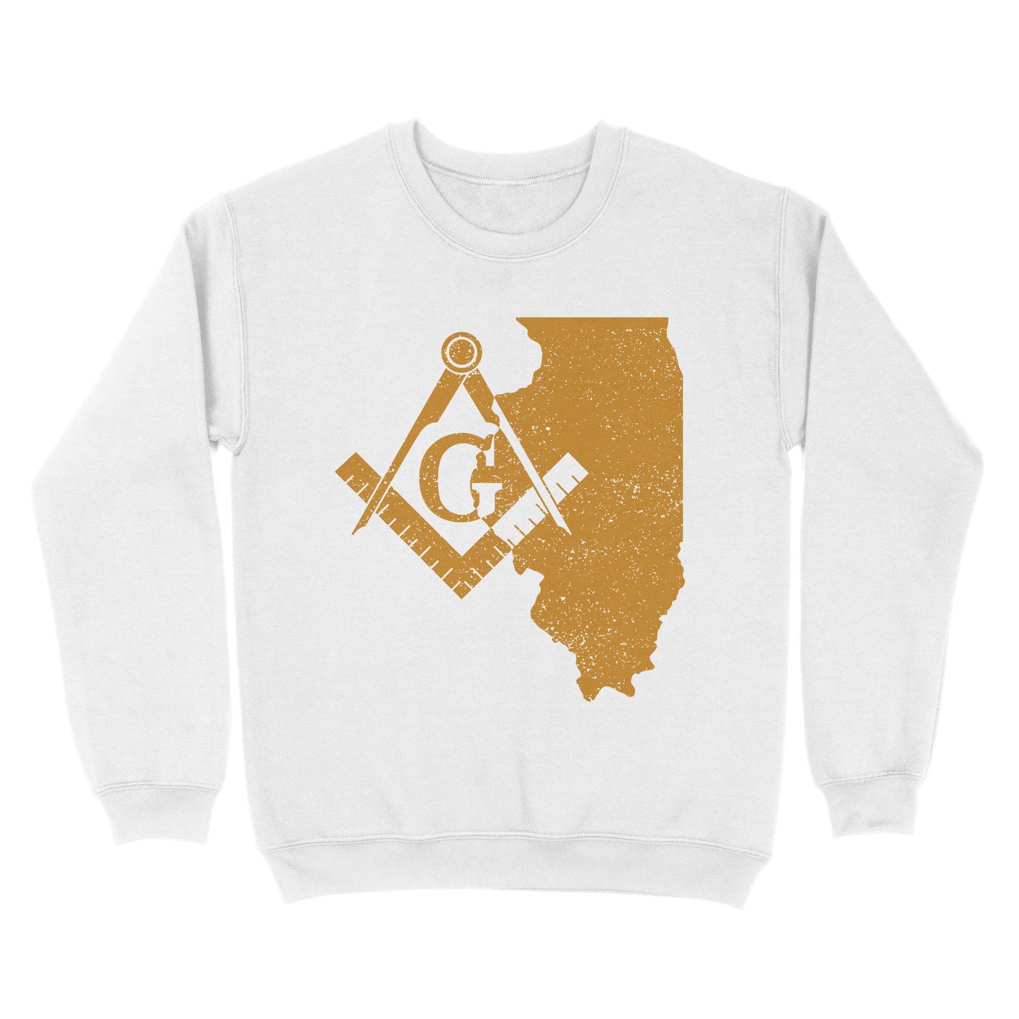 Illinois Freemason State Map Square & Compass Symbol - Sweatshirt