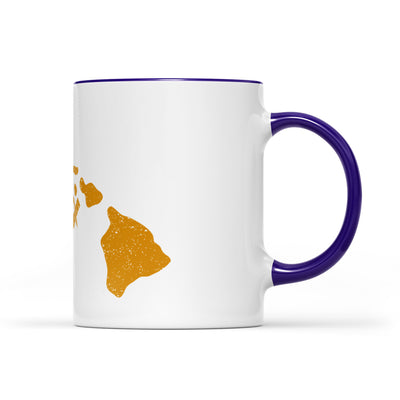 Hawaii square & compass freemason symbol state map - Accent Mug