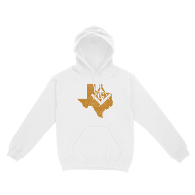 Texas Freemason State Map Square & Compass Symbol - Hoodie