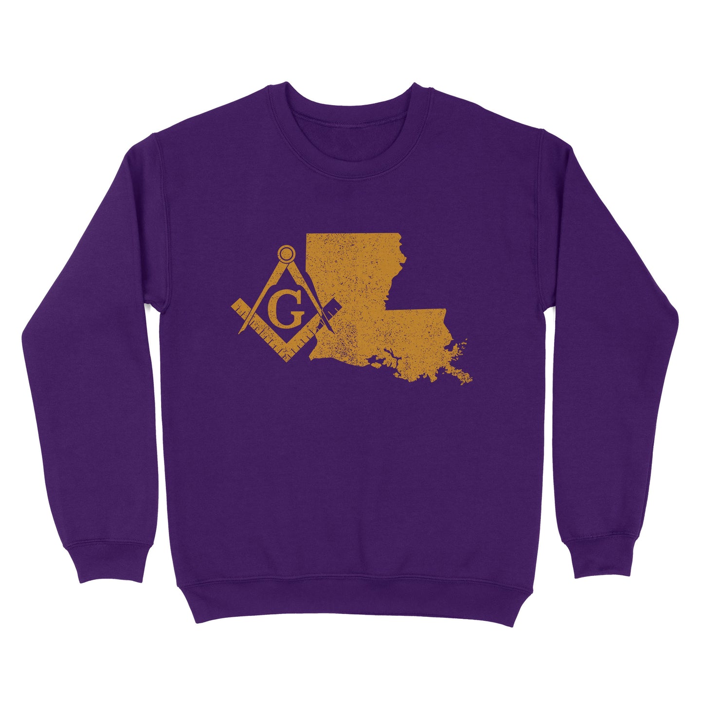 Louisiana Freemason State Map Square & Compass Symbol - Sweatshirt