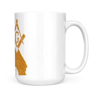 California square & compass freemason symbol state map - White Mug