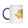 Iowa square & compass freemason symbol state map - Accent Mug