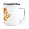 Wyoming square & compass freemason symbol state map - Insulated Mug