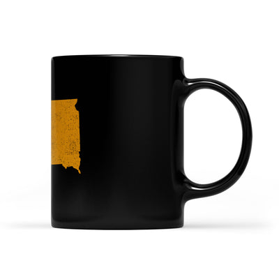 South Dakota square & compass freemason symbol state map - Black Mug