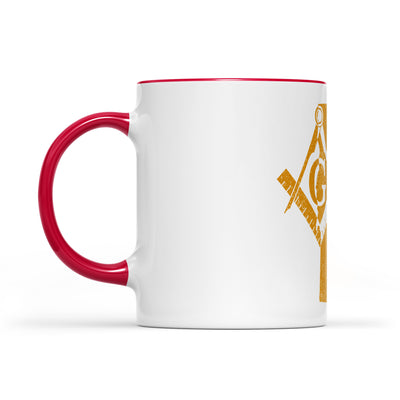 Vermont square & compass freemason symbol state map - Accent Mug