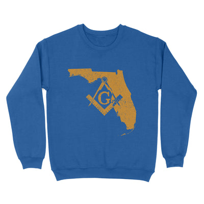 Florida Freemason State Map Square & Compass Symbol - Sweatshirt