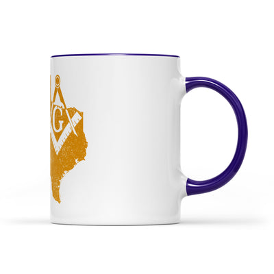 Texas square & compass freemason symbol state map - Accent Mug