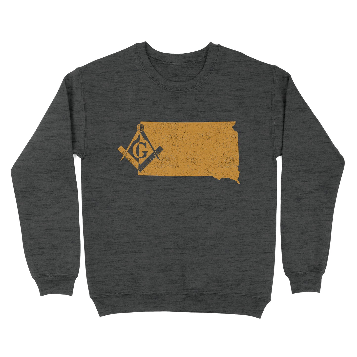 South Dakota Freemason State Map Square & Compass Symbol - Sweatshirt