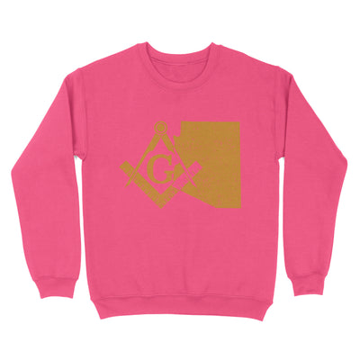 Arizona Freemason State Map Square & Compass Symbol - Sweatshirt