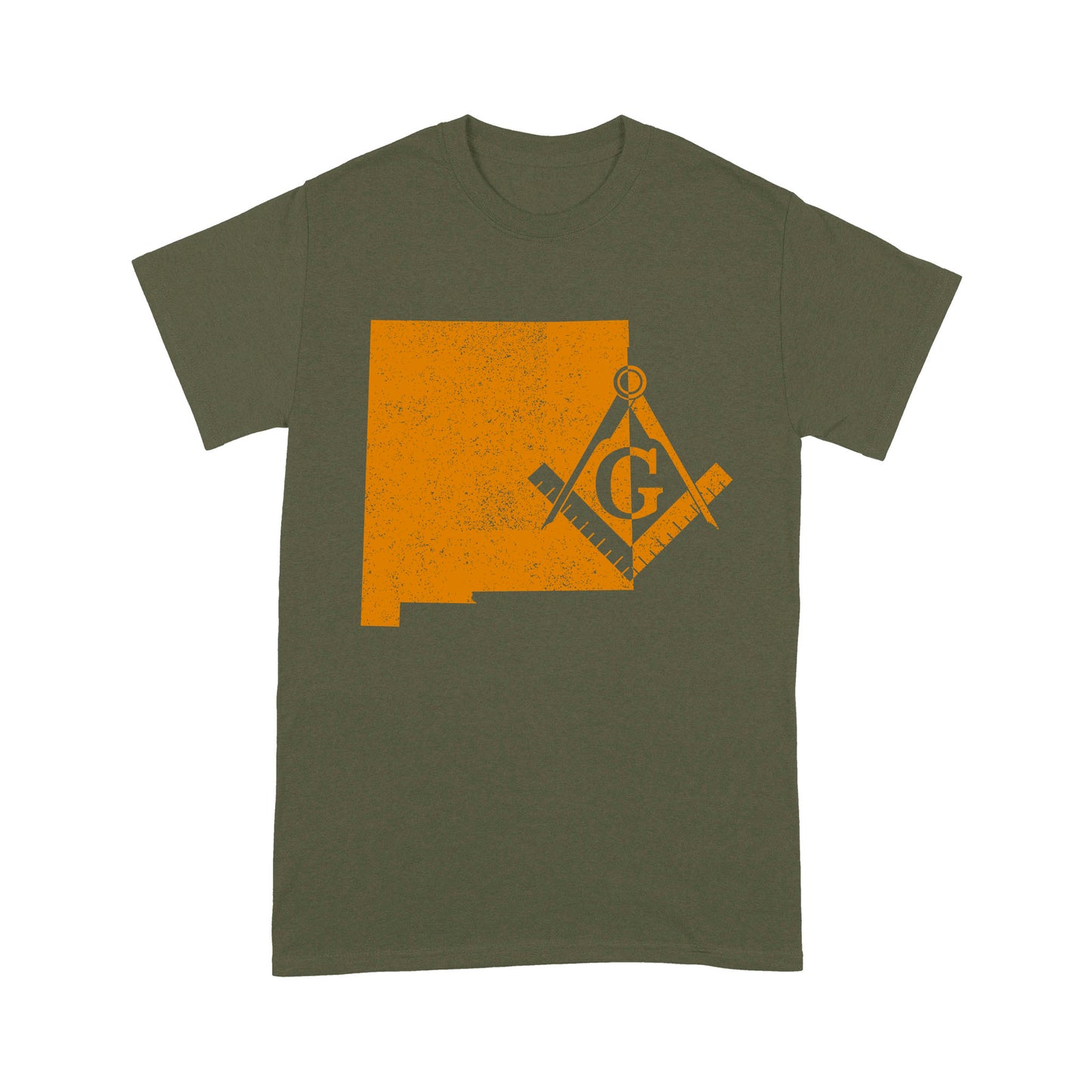 New Mexico Freemason State Map Square & Compass Symbol - T Shirt