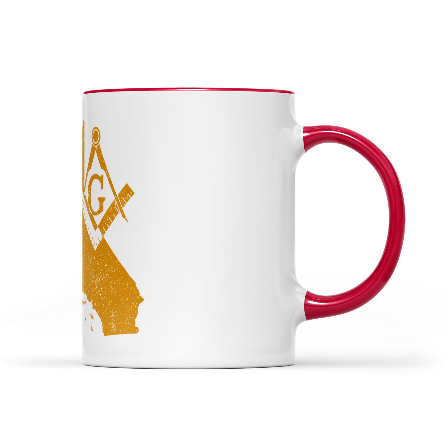 California square & compass freemason symbol state map - Accent Mug